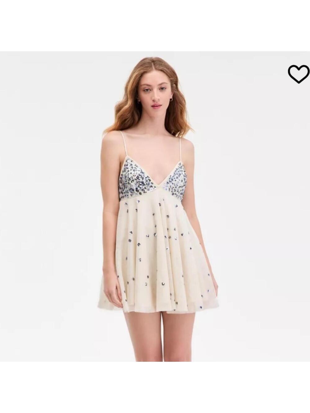 FREE PEOPLE Noel Shine Mini Dress Size L #1387 - Picture 4 of 8